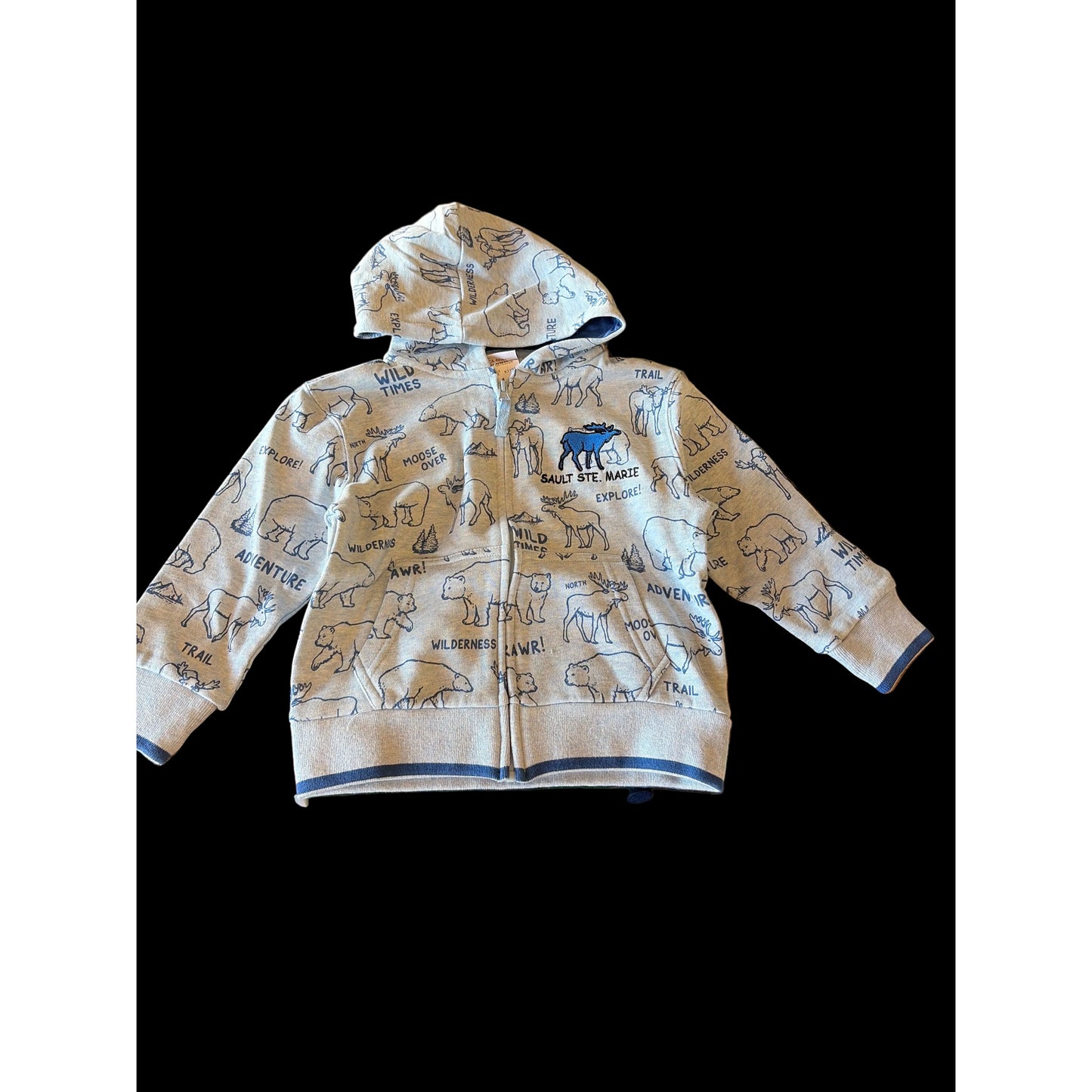 Kids Full Zip Hooded Sweatshirt - Oatmeal K1191