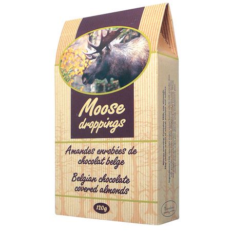 Moose Droppings 120g Belgian Choco covered almonds