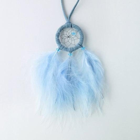 1.5" Pastel Dream Catcher with Baby Blue Feathers DC410BBL