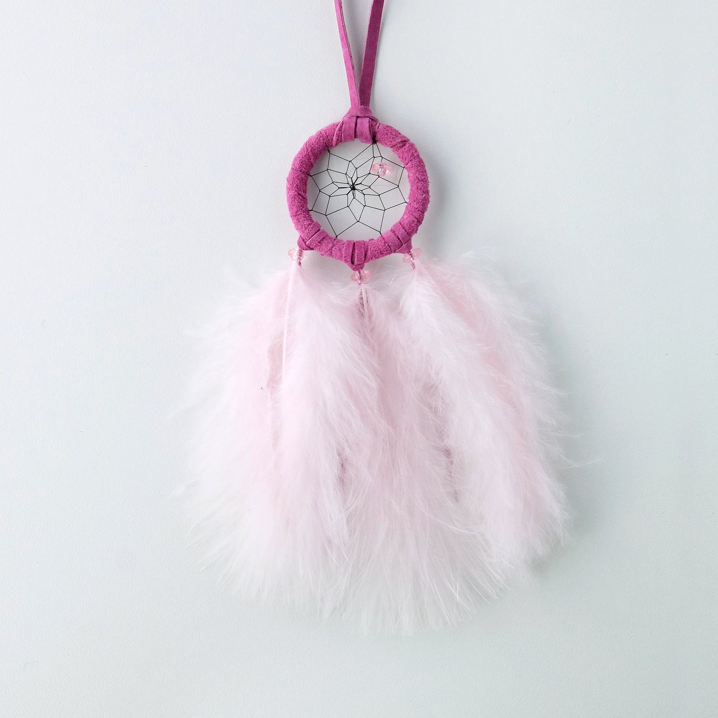 1.5" Pastel Dream Catcher with Pink Feathers DC410PNK