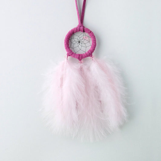 1.5" Pastel Dream Catcher with Pink Feathers DC410PNK