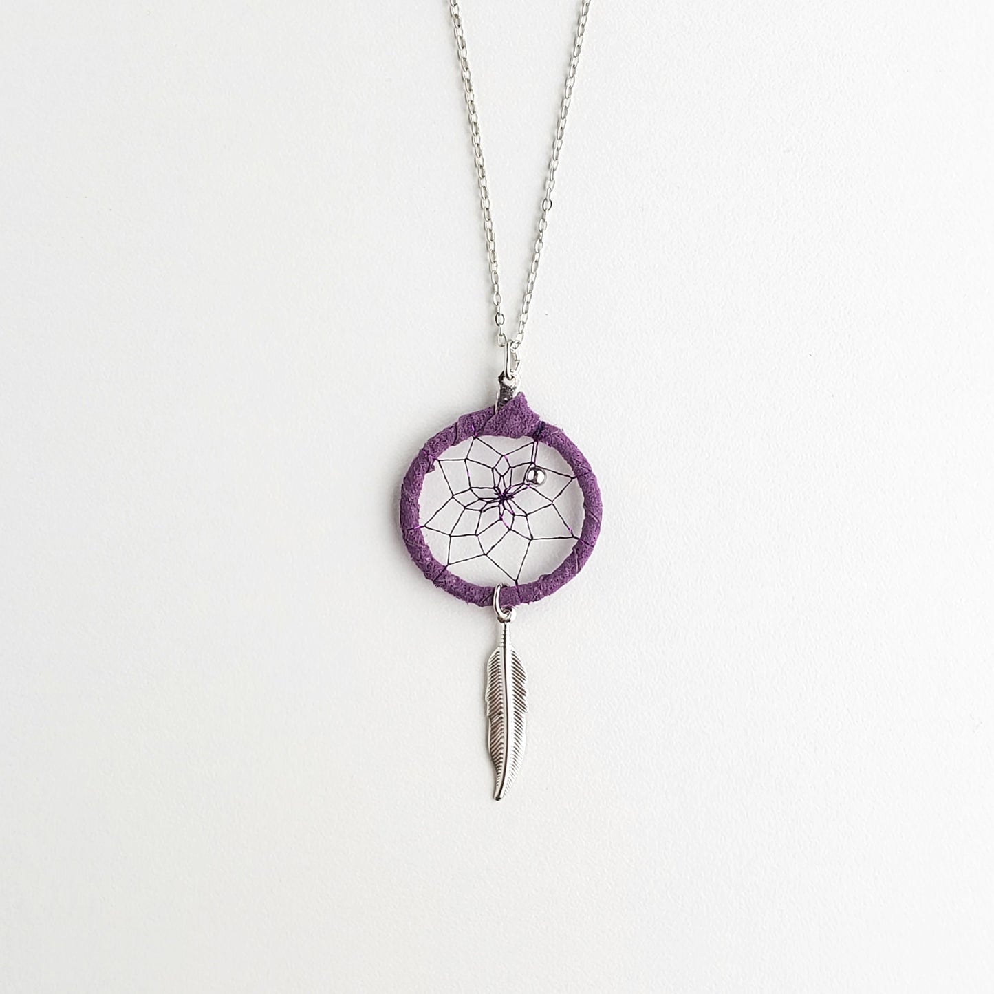 1" Lavender Magical Dream Catcher Necklace DC7-P