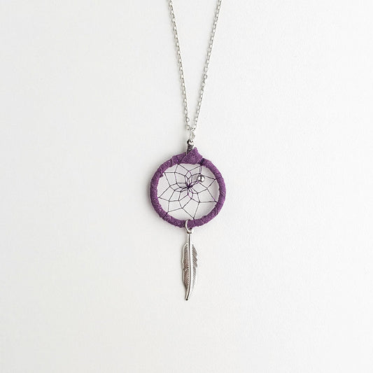 1" Lavender Magical Dream Catcher Necklace DC7-P