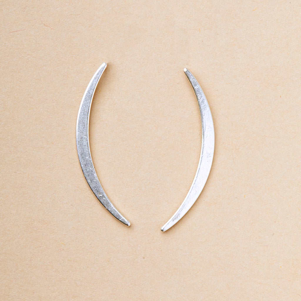 Refined Earring Collection - Gibbous Slice Stud/Sterling Silver