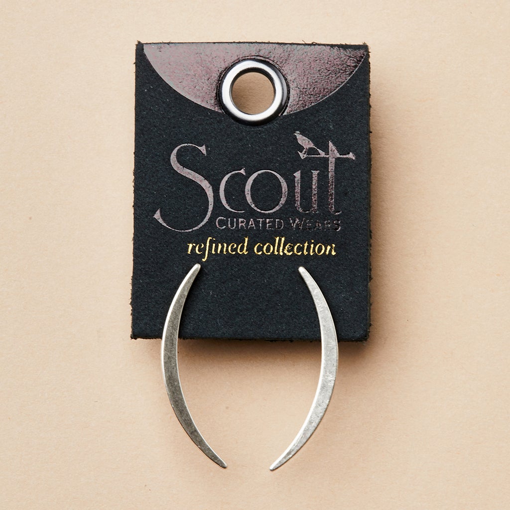 Refined Earring Collection - Gibbous Slice Stud/Sterling Silver