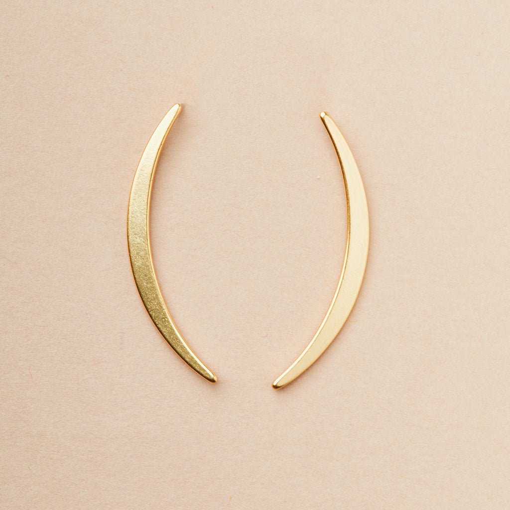 Refined Earring Collection - Gibbous Slice Stud/Gold Vermeil