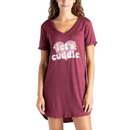 Let's Cuddle V-Neck Night Shirt