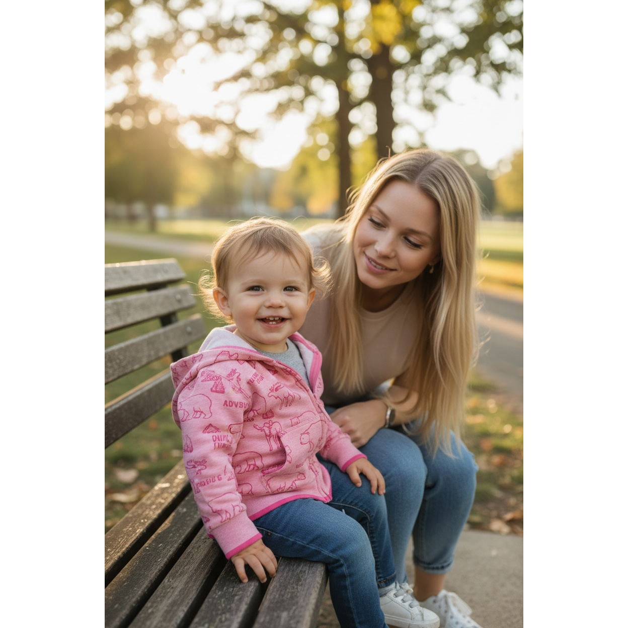 Kids Full Zip Hooded Sweatshirt - Oatmeal K1191