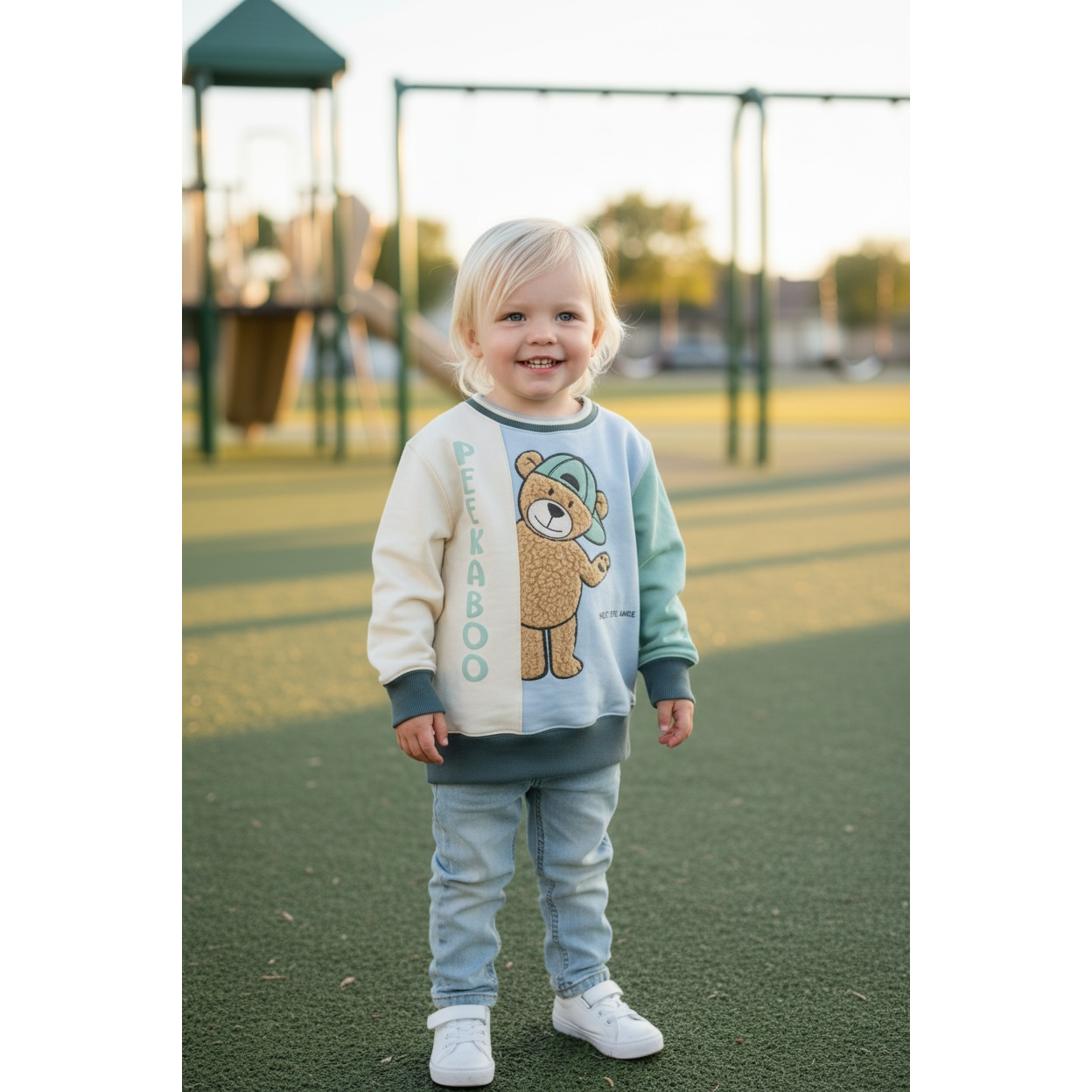 Kids Hiding Moose Crew Neck - K1174