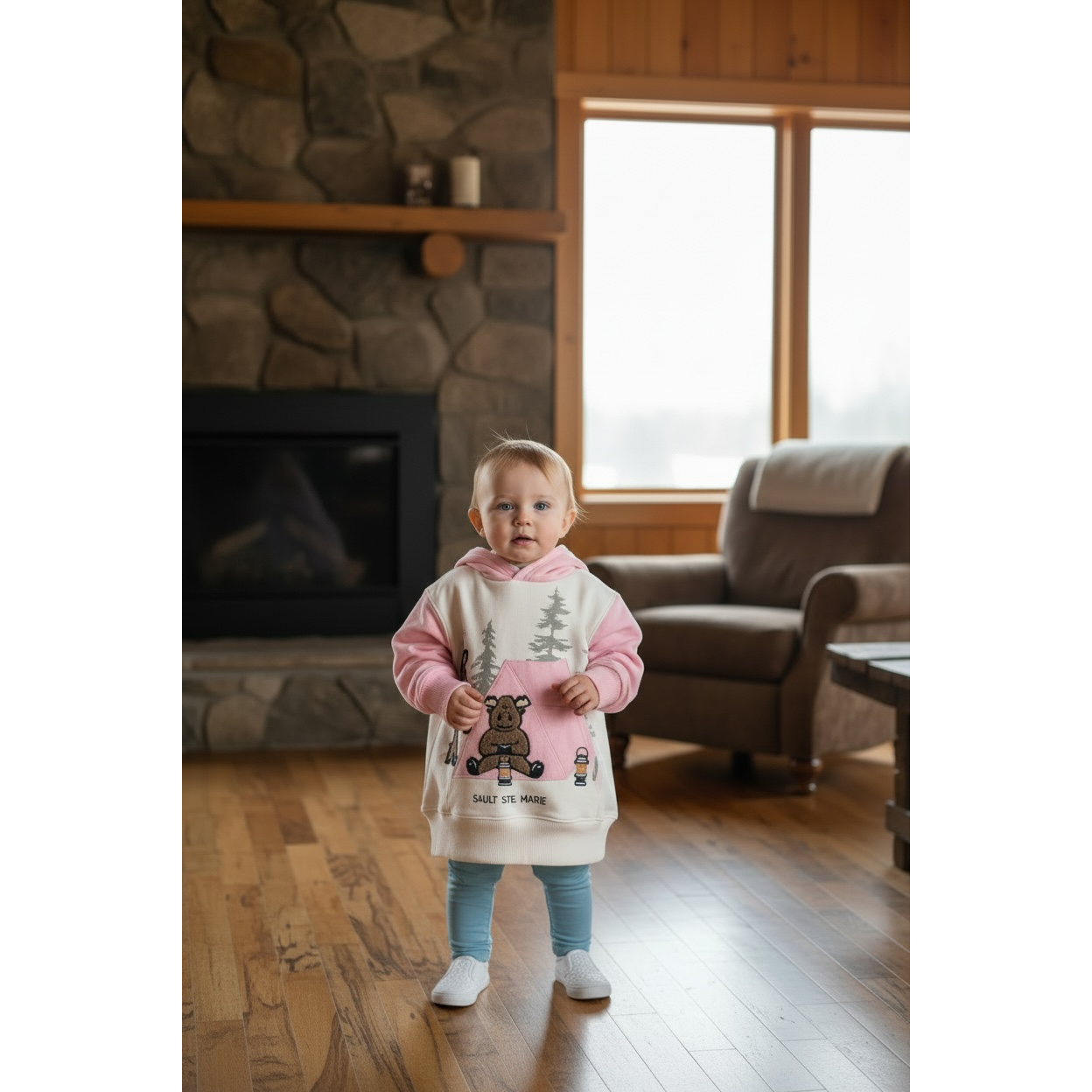 Kids Camping Moose Hoodie - K1173