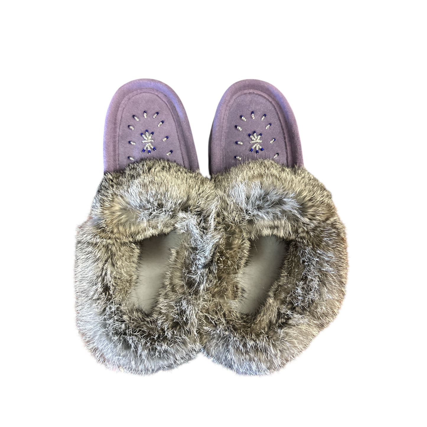 Fur Trim Ladies Moccasin - Purple 600PU
