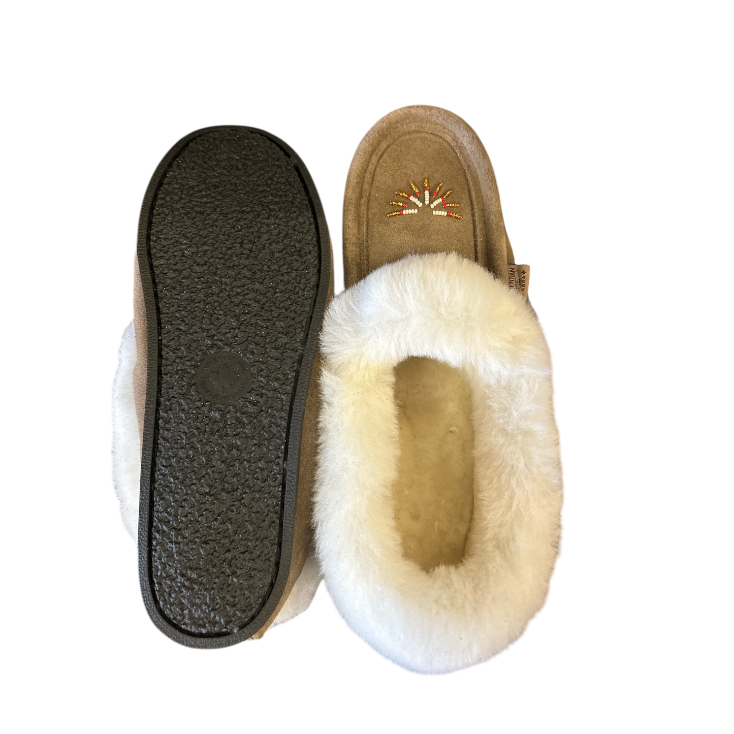 Sheepskin Lined Moccasin with sole 129113SML