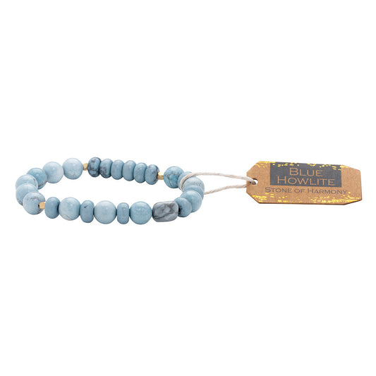 STONE STACK BRACELET BLUE HOWLITE - STONE OF HARMONY