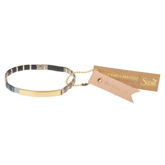 GOOD KARMA MIUKI BRACELET - GOOD AS GOLD AQUA MULTI/GOLD