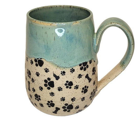 Pet Print Mug | Sea Green / Paw Print and Bones