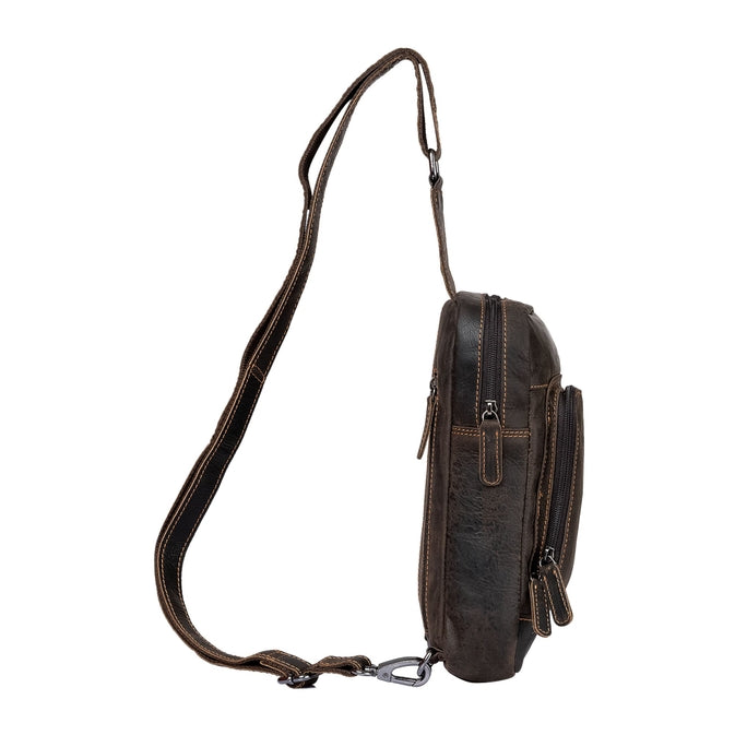 Leather Crossbody Bag Hamilton GW6806 Brown