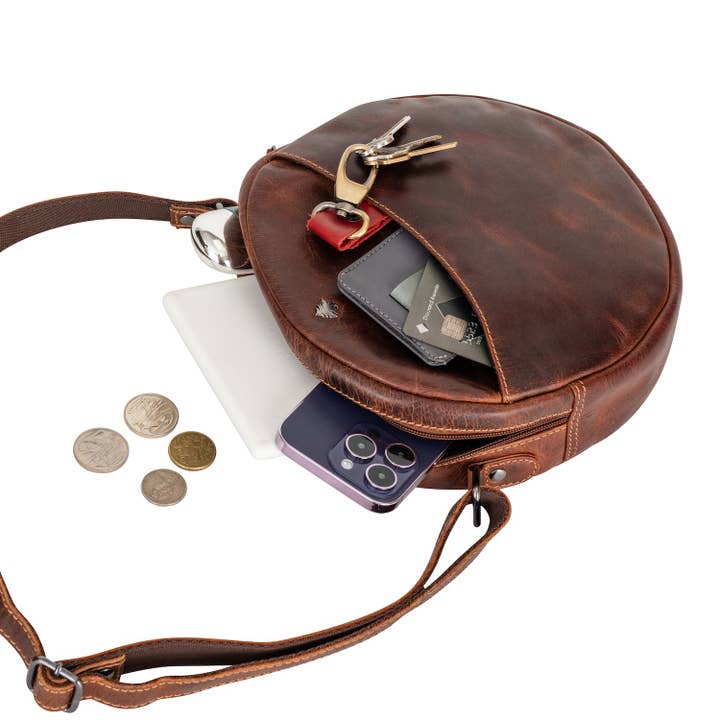 Leather Shoulder Bag - Sandy