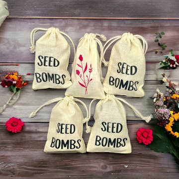 Seed Bombs - 10 Pack - Cotton Drawstring Bag - Canadian Wild