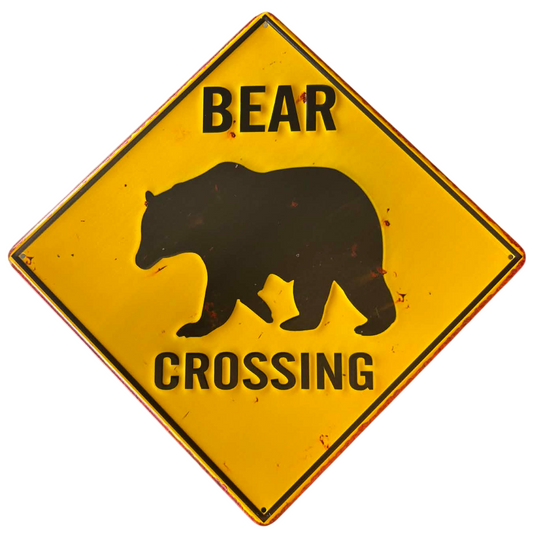 Bear Crossing - Metal Sign