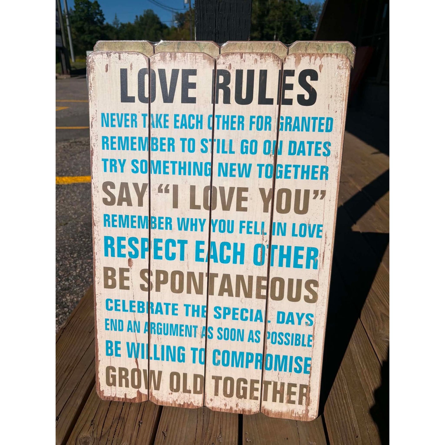 Love Rules - Wooden Sign