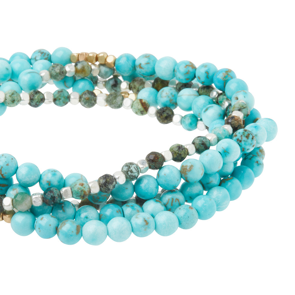 STONE WRAP BRACELET/NECKLACE - AFRICAN TURQUOISE