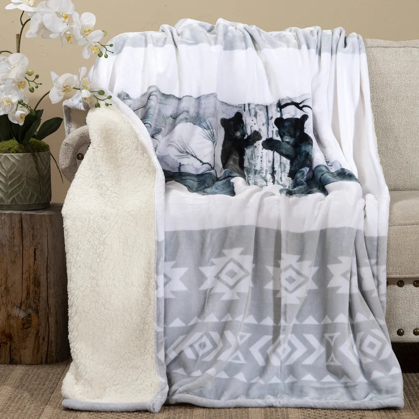 Mama Bear and Cubs Throw
