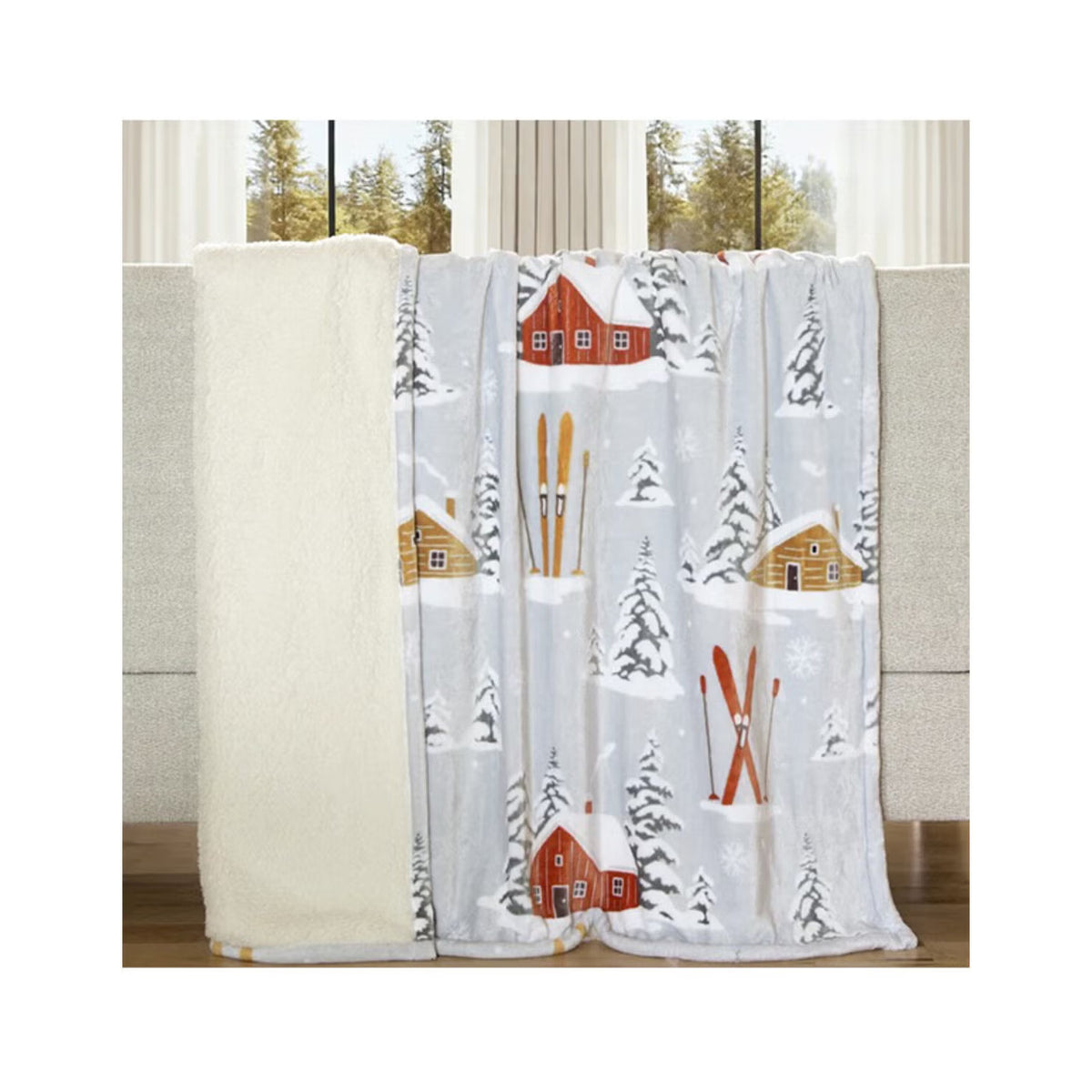 Snowy Cabin Throw