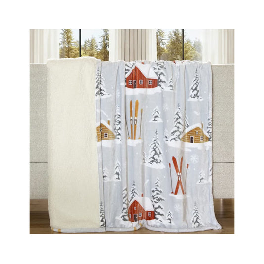 Snowy Cabin Throw